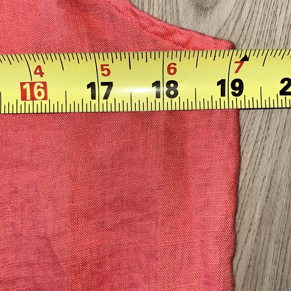 J Crew Linen Spaghetti Strap Casual Dress M Coral Ruffle Summer Casual Feminine - Picture 7 of 10